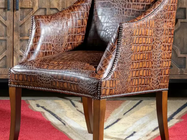 Embossed Leather Accent Chair