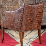 Embossed Leather Accent Chair - Image 2