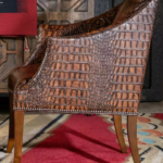 Embossed Leather Accent Chair - Image 5