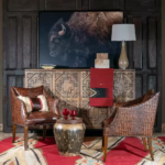 Embossed Leather Accent Chair - Image 6