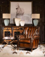 Saddle Dark Leather Armchair - Image 5