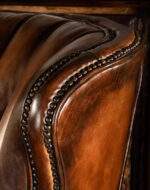 Saddle Dark Leather Armchair - Image 2