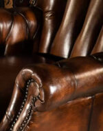 Saddle Dark Leather Armchair - Image 3