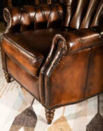 Saddle Dark Leather Armchair - Image 4