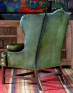 Olive Leather Wingback Chair - Image 2