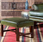Olive Leather Wingback Chair - Image 5