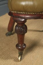 Antique English Victorian Leather Office Chair (Set Of 4) - Image 3