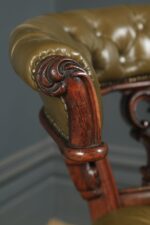 Antique English Victorian Leather Office Chair (Set Of 4) - Image 2