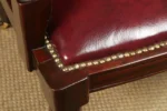Antique Victorian Teak Leather Chair/ Set Of-2 - Image 4