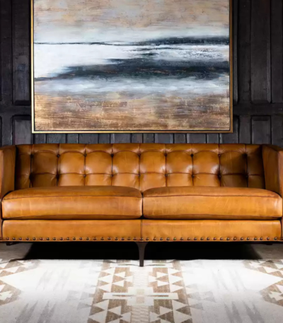 executive tufted leather sofa India – prestigious leather sofa by Teak & Tanned