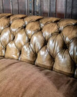 Beige Leather Chesterfield Sofa - Image 2