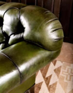 Emerald Leather Chesterfield Sofa- Three Seater - Image 3