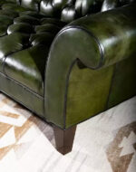 Emerald Leather Chesterfield Sofa- Three Seater - Image 2