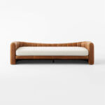 The Contrast Couch India – leather and bouclé designer sofa by Teak & Tanned