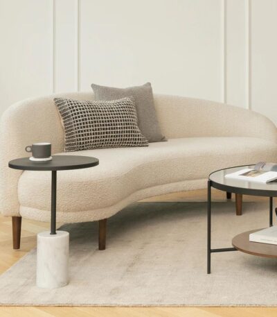 ivory bouclé sofa India – Kyra Bouclé Sofa by Teak & Tanned