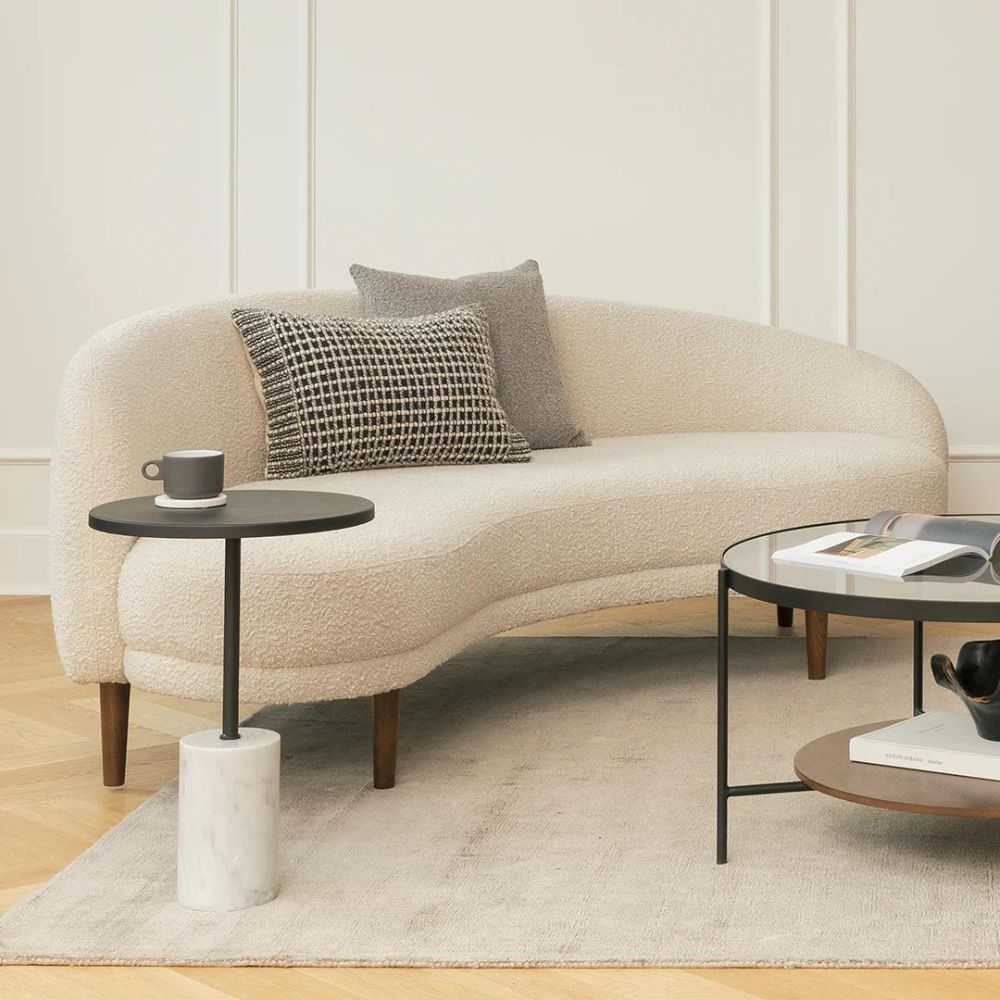 ivory bouclé sofa India – Kyra Bouclé Sofa by Teak & Tanned