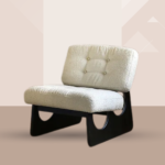 bouclé lounge chair India – modern cream boucle chair by Teak & Tanned