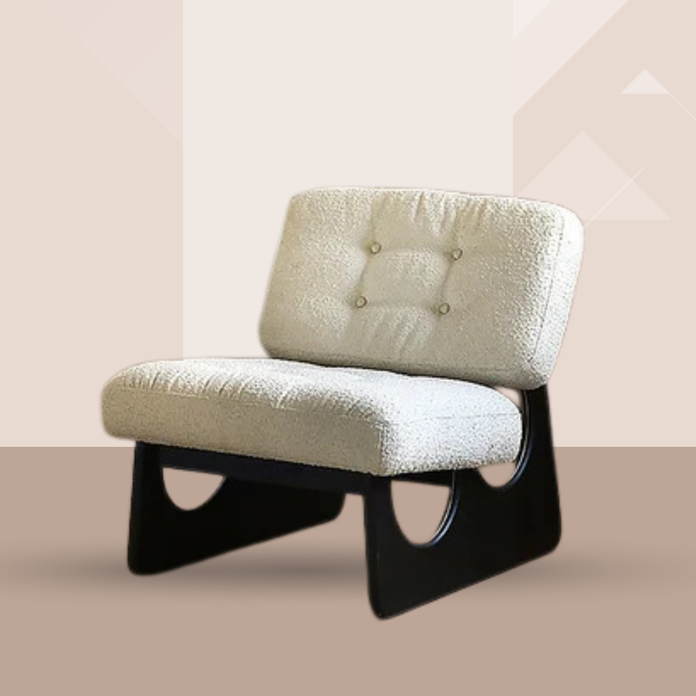 bouclé lounge chair India – modern cream boucle chair by Teak & Tanned