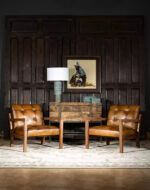 Western Leather Accent Chair Set of 2 - Image 3