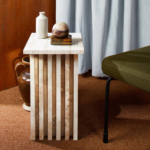 travertine side table India – Trave Side Table by Teak & Tanned