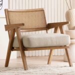 wooden accent chairs India – Cane Back Chair Set of 2 by Teak & Tanned