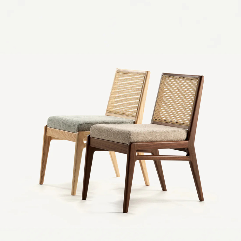 rattan dining chair set India – The Grid Chair Set of 2 by Teak & Tanned