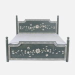 The Floral Whisper Hand-Painted Bed- Queen Size - Image 2