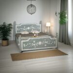 hand-painted wooden bed India – Floral Whisper Bed by Teak & Tanned