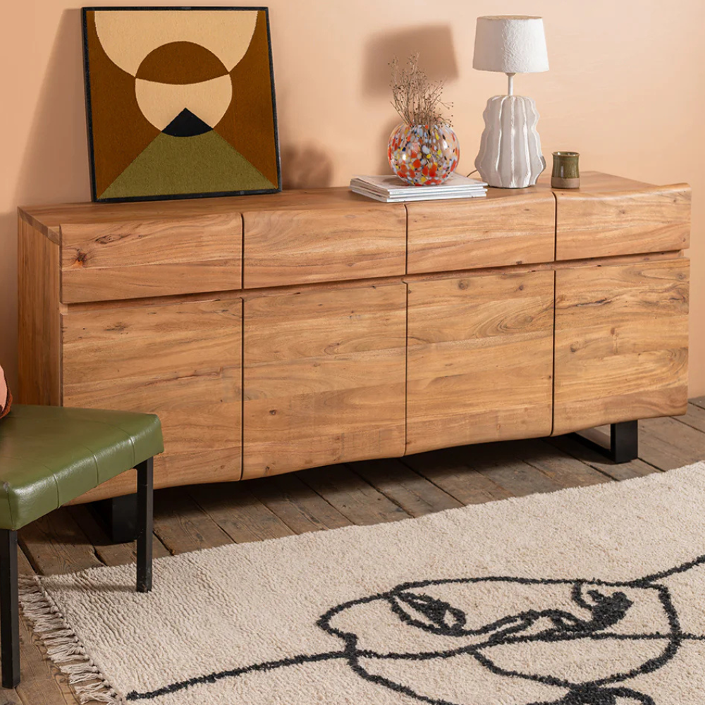 wooden cabinet furniture India – Acacia Natural Sideboard by Teak & Tanned