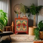 Wooden cabinet furniture India – Jaipur Bloom hand-painted sideboard