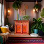 Hand-painted Rajasthani peacock sideboard from Teak & Tanned