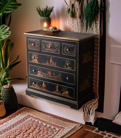 Hand-painted Storyteller’s Chest of Drawer by Teak & Tanned