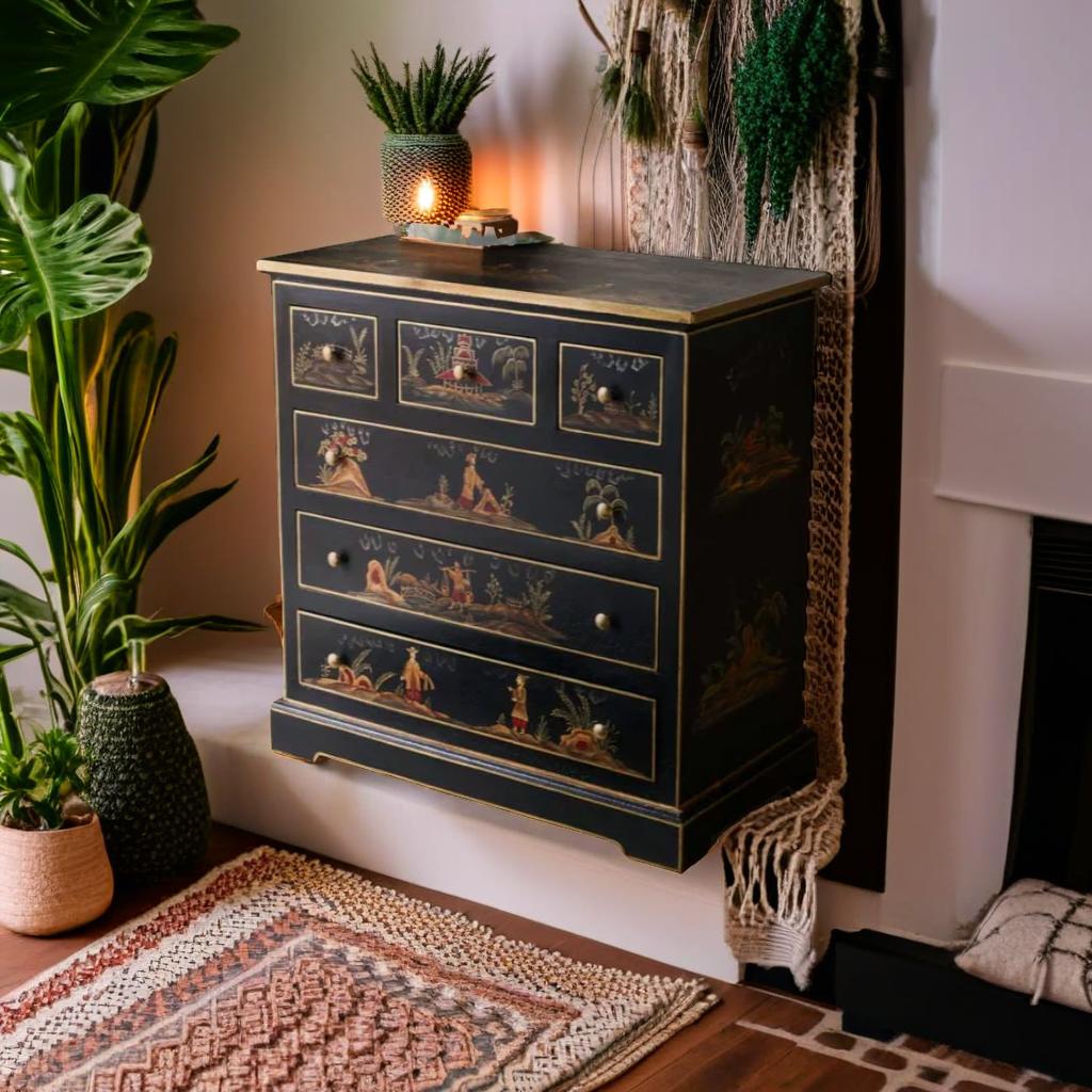 Hand-painted Storyteller’s Chest of Drawer by Teak & Tanned