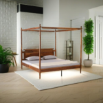 Heritage Sheesham Four-Poster King Bed – solid Sheesham wood poster bed