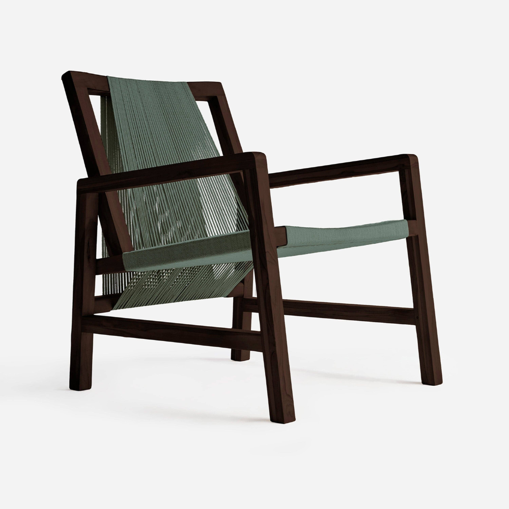 Veridian Teak Walnut Armchair-Basil Traditional Cord Veridian Teak Walnut Armchair-Basil Traditional Cord