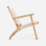 Teak Natural Armchair- Naturaline Cross Braided Cord/Set of-2 - Image 2