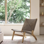 Teak Lounge Chair - Taupe Cross Braided Cord/ Set of -2 - Image 2