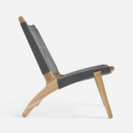 Teak Lounge Chair- Charcoal Cross Braided Cord/ Set of-2 - Image 5