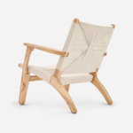 Teak Natural Armchair- Naturaline Cross Braided Cord/Set of-2 - Image 3