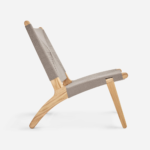 Teak Lounge Chair - Taupe Cross Braided Cord/ Set of -2 - Image 4