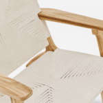 Teak Natural Armchair- Naturaline Cross Braided Cord/Set of-2 - Image 4