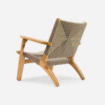 Teak Natural Armchair-Taupe Cross Braided Cord/ Set of-2 - Image 5