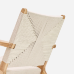 Teak Natural Armchair- Naturaline Cross Braided Cord/Set of-2 - Image 5
