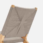 Teak Lounge Chair - Taupe Cross Braided Cord/ Set of -2 - Image 6