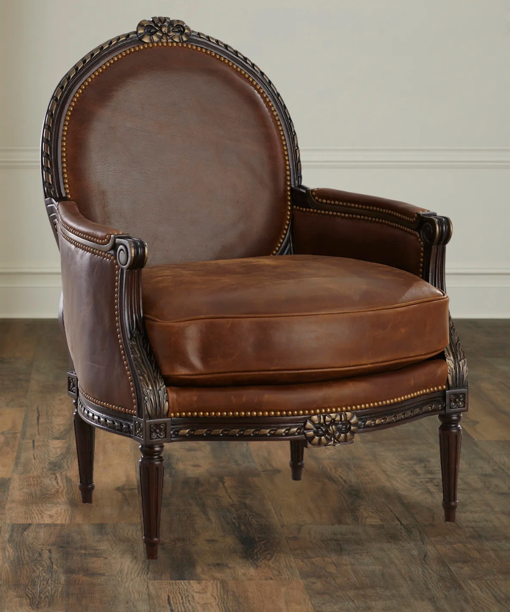 Rajput Royale Armchair Rajput Royale Armchair – hand-carved teak frame with full-grain leather upholstery
