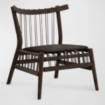 Mariner Chair – handcrafted teak lounge chair with rustic finish and rope detailing