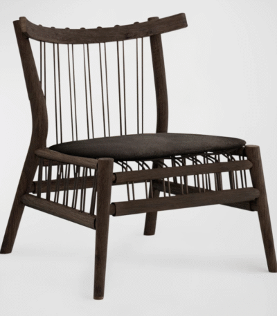Mariner Chair – handcrafted teak lounge chair with rustic finish and rope detailing
