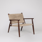 Forest Weave Chair – solid teak wood lounge chair with woven cord seat and back (set of 2)