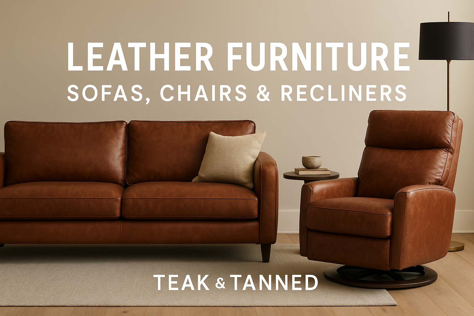 Luxury Brown Leather Sofa in India