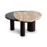 Wooden Wave Onyx Center Table